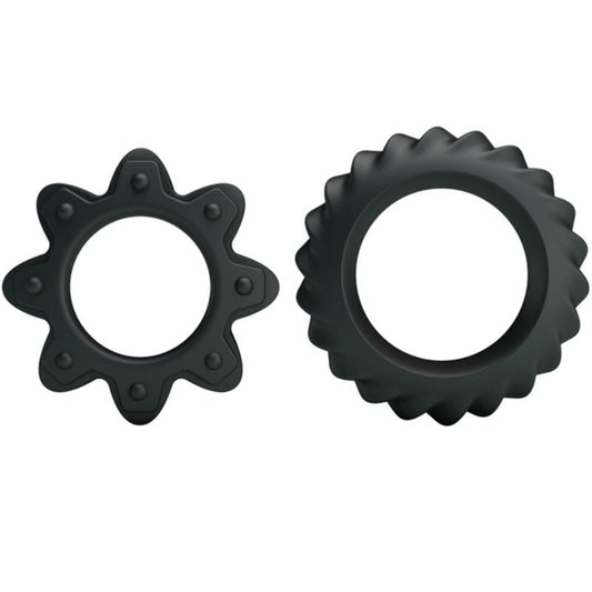 BAILE - KIT DE 2 ANILLOS DE SILICONA CON FLORES