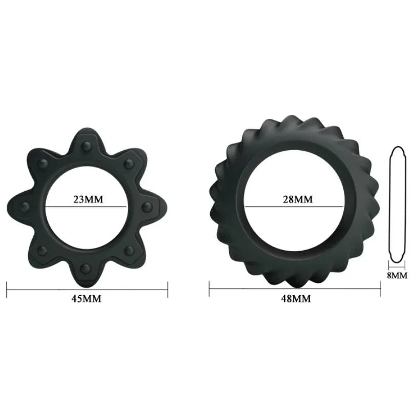 Baile – Kit 2 Anneaux Fleuri en Silicone