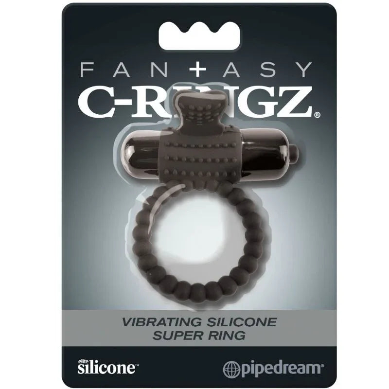 Fantasy C Ringz Anneau Vibrant en Silicone Noir Fantasy C Ring