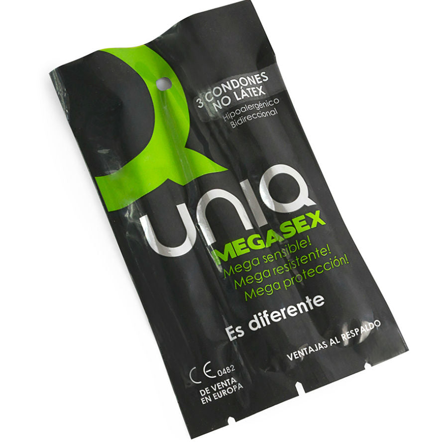 UNIQ - MEGASEX PRÉSERVATIFS SANS LATEX SENSITIVE 3 UNITÉS