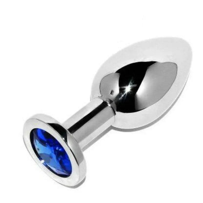 Metal Hard – Plug Anal Bleu Diamant Petit 5,71Cm