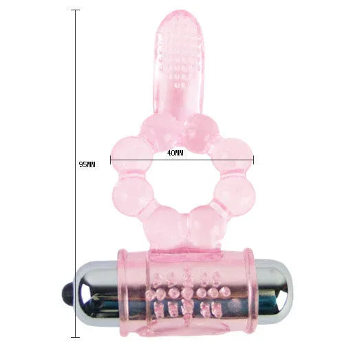 Baile – Anneau Silicone 10 Rythmes de Langue avec Vibration Rose