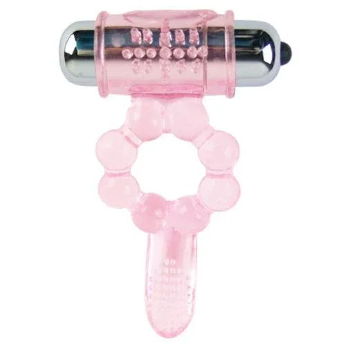 Baile – Anneau Silicone 10 Rythmes de Langue avec Vibration Rose
