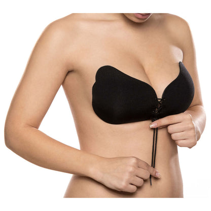 BYE-BRA - REFUERZO PUSH-UP CON ENCAJE COPA B NEGRO