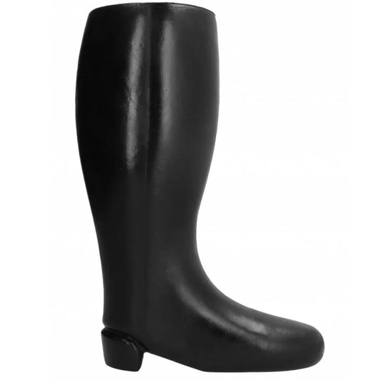 Botte noire All Black Boots AB61 seule de profil, pied moulé et petit talon