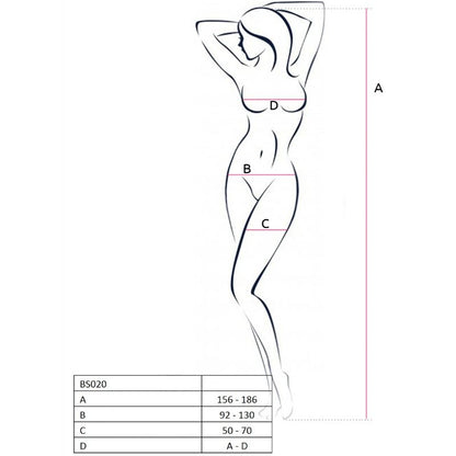 PASSION - FEMME BS020 BODYSTOCKING NOIR TAILLE UNIQUE