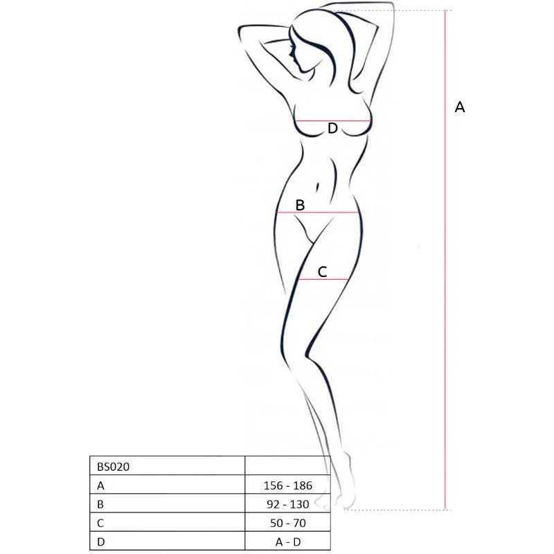 Passion – Femme Bs020 Bodystocking Noir taille Unique