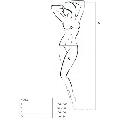 Passion – Femme Bs020 Bodystocking Noir taille Unique