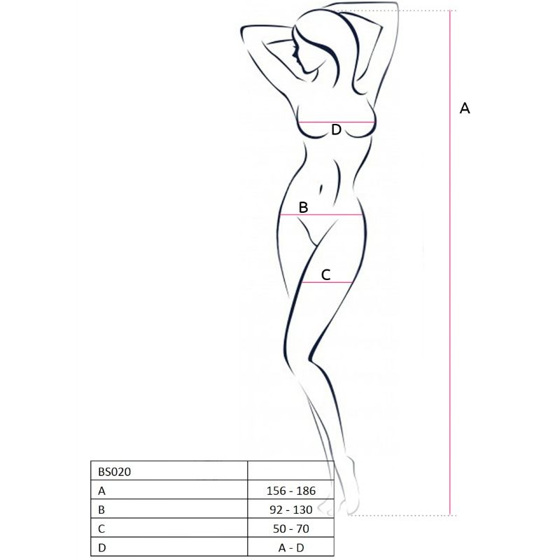 PASIÓN - MUJER BS020 BODYSTOCK BLANCO TALLA ÚNICA
