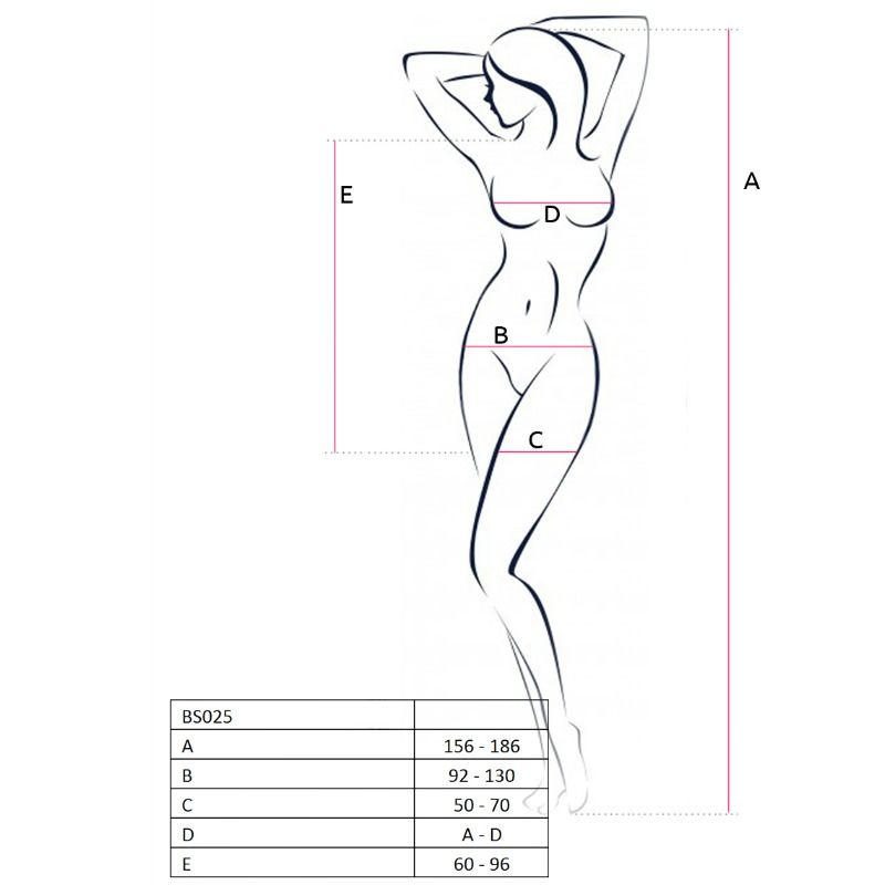 PASIÓN - MUJER BS025 VESTIDO ESTILO BODYSTOCKING BLANCO TALLA ÚNICA