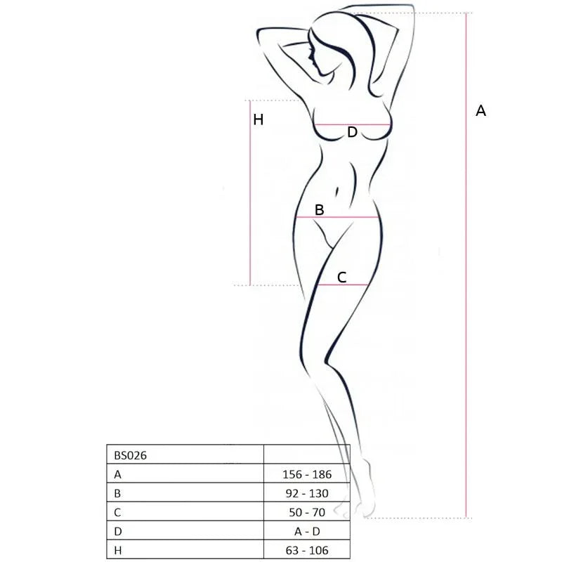 Passion – Femme Bs026 Bodystocking Style Robe Noir taille Unique