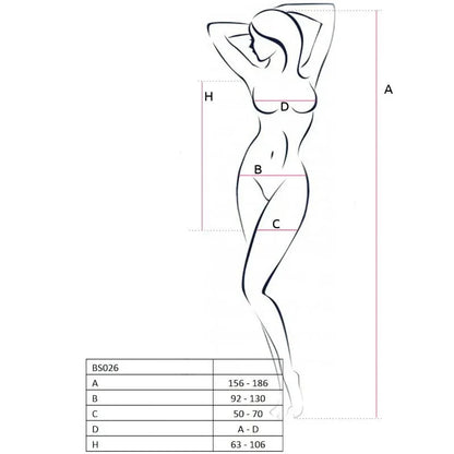 Passion – Femme Bs026 Bodystocking Style Robe Noir taille Unique