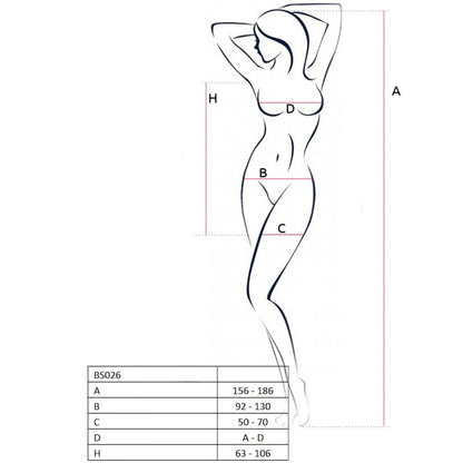 PASIÓN - MUJER BS026 VESTIDO ESTILO BODYSTOCKING BLANCO TALLA ÚNICA