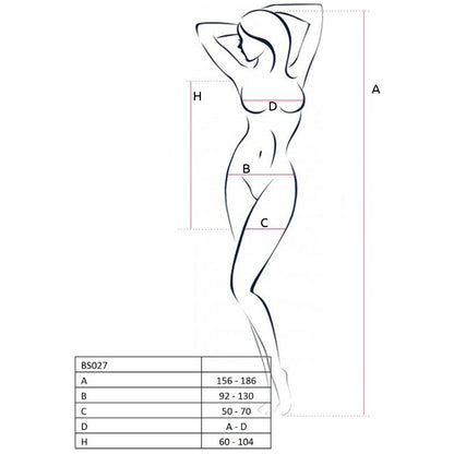 PASIÓN - MUJER BS027 VESTIDO ESTILO BODYSTOCKING ROJO TALLA ÚNICA