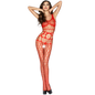 PASSION - FEMME BS032 BODYSTOCKING ROUGE TAILLE UNIQUE