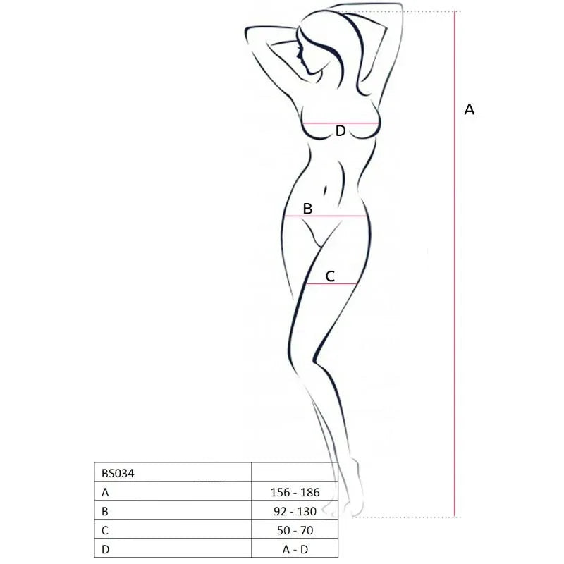 Passion – Femme Bs034 Bodystocking Noir taille Unique