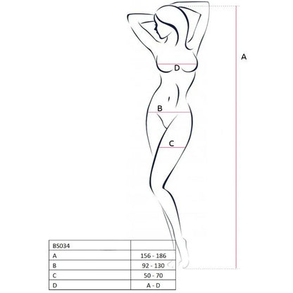 Passion – Femme Bs034 Bodystocking Noir taille Unique