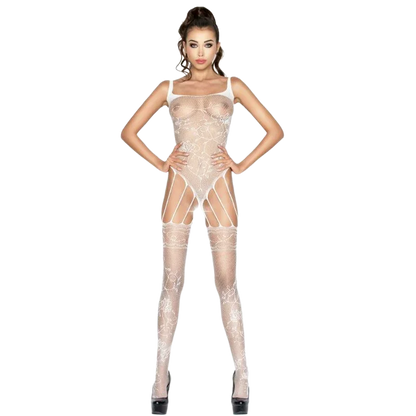 Passion – Femme Bs034 Bodystocking Blanc taille Unique