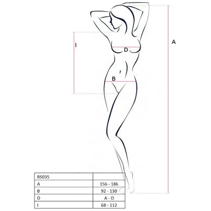 Passion – Femme Bs035 Bodystocking Noir taille Unique