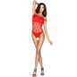 PASSION - FEMME BS035 BODYSTOCKING ROUGE TAILLE UNIQUE