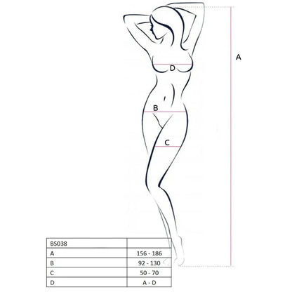 Passion – Femme Bs038 Bodystocking Noir taille Unique