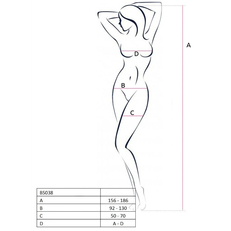 PASIÓN - MUJER BS038 BODYSTOCK BLANCO TALLA ÚNICA