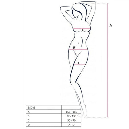 PASIÓN - MUJER BS045 BODYSTOCK BLANCO TALLA ÚNICA