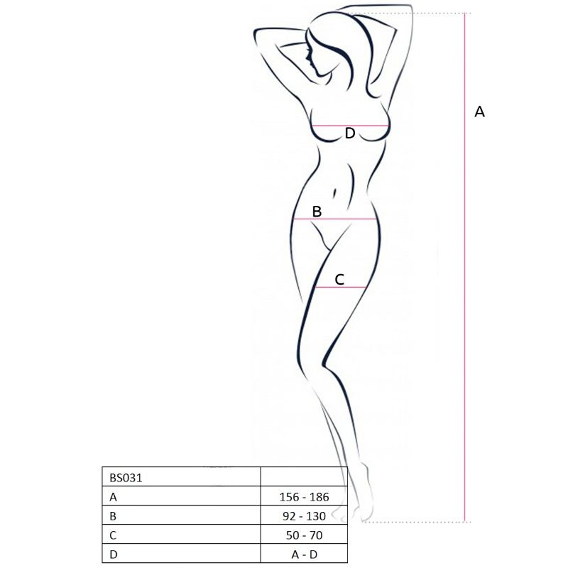 PASIÓN - MUJER BS031 BODYSTOCK BLANCO TALLA ÚNICA