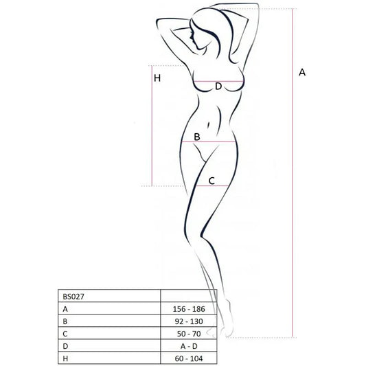 Passion – Femme Bs027 Bodystocking Style Robe Noir taille Unique