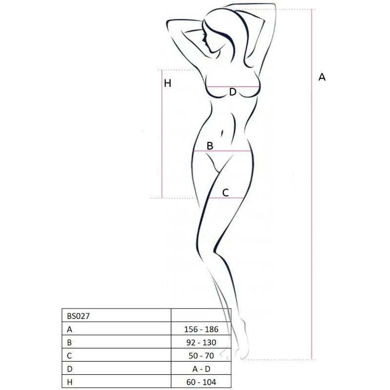 Passion – Femme Bs027 Bodystocking Style Robe Noir taille Unique