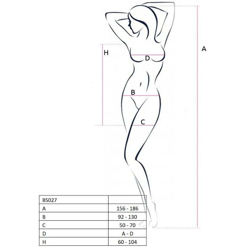 PASIÓN - MUJER BS027 BODYSTOCKING VESTIDO ESTILO NEGRO TALLA ÚNICA