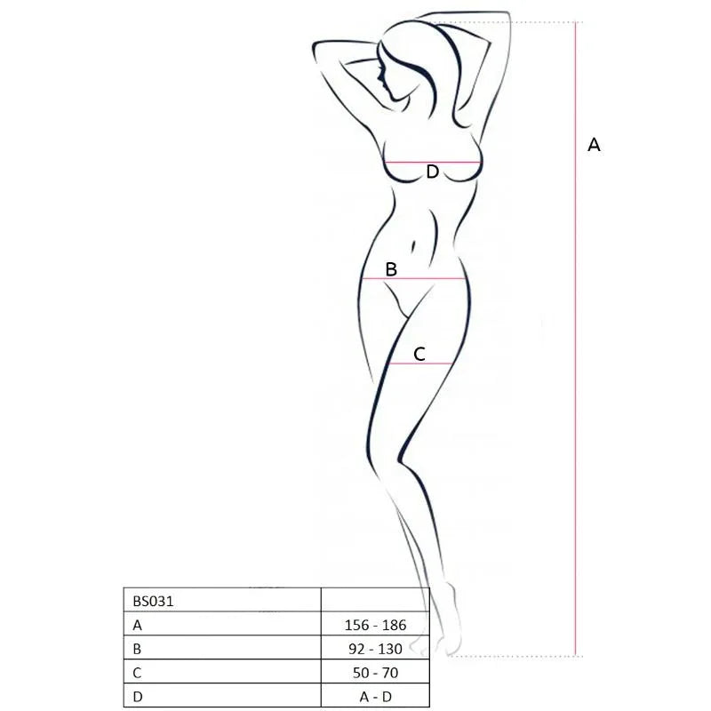 Passion – Femme Bs031 Bodystocking Noir taille Unique
