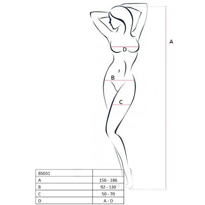 Passion – Femme Bs031 Bodystocking Noir taille Unique