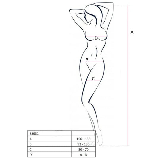Passion – Femme Bs031 Bodystocking Noir taille Unique