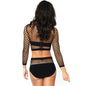 LEG AVENUE - CONJUNTO DE 2 PIEZAS TOP DE MANGA LARGA Y CINTURA ALTA TALLA ÚNICA