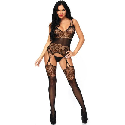 Leg Avenue – Strappy Rose Bodystocking taille Unique