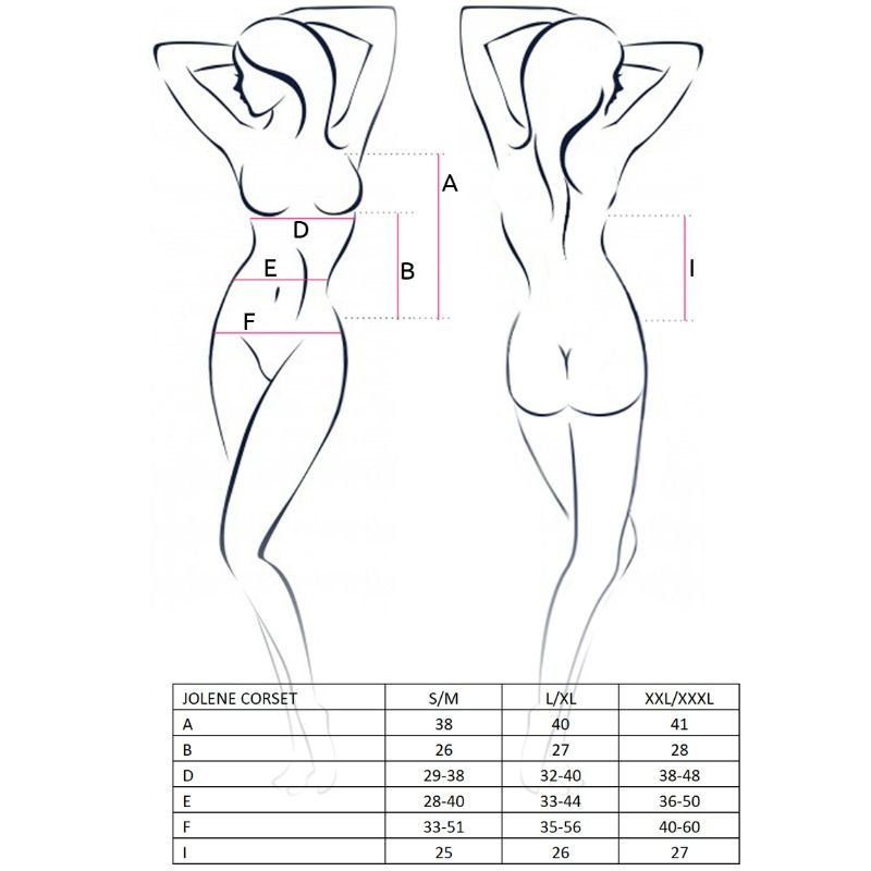 PASIÓN - CORSÉ NEGRO JOLENE PARA MUJER TALLA L/XL