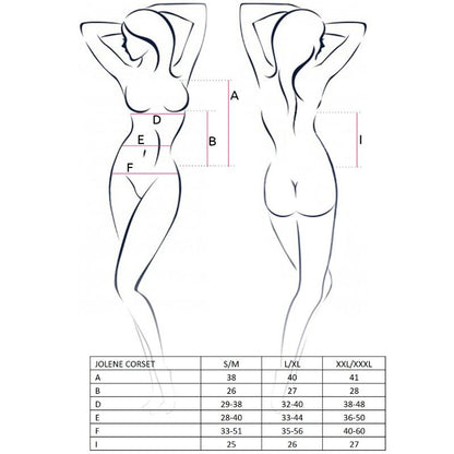 PASIÓN - CORSÉ NEGRO JOLENE PARA MUJER TALLA L/XL