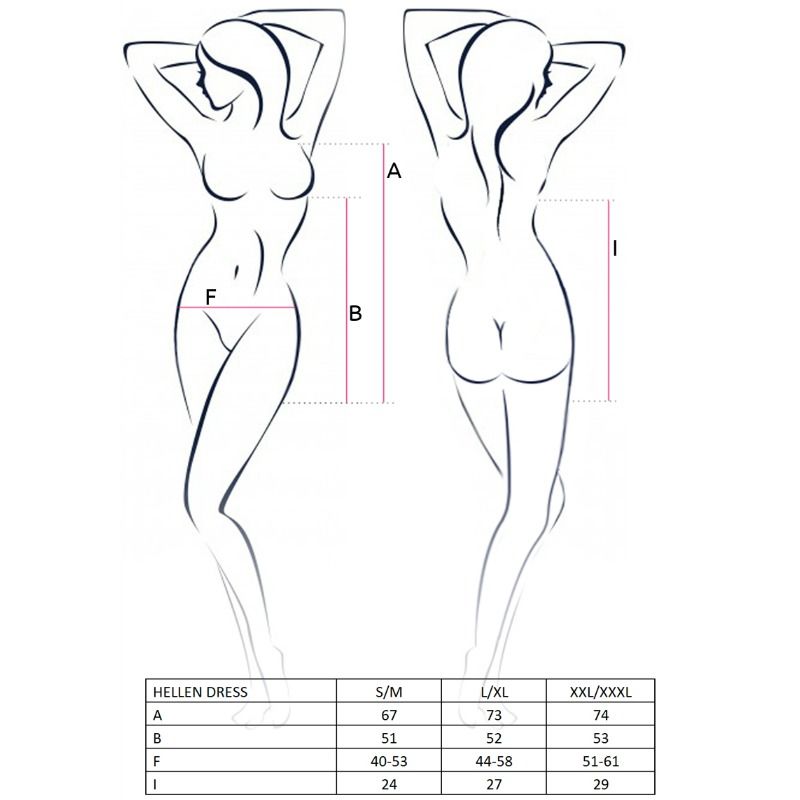 PASIÓN - VESTIDO Y TANGA HELLEN DE MUJER TALLA L/XL