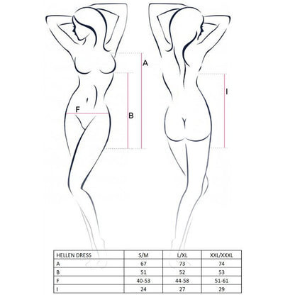 PASIÓN - VESTIDO Y TANGA HELLEN DE MUJER TALLA L/XL