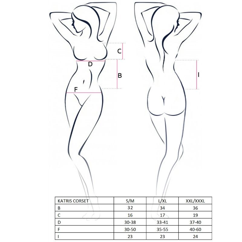 PASIÓN - CORSÉ NEGRO KATRISS PARA MUJER TALLA L/XL