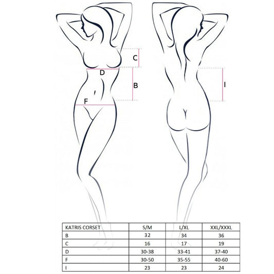 PASIÓN - CORSÉ NEGRO KATRISS PARA MUJER TALLA L/XL