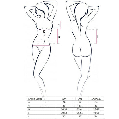PASIÓN - CORSÉ NEGRO KATRISS PARA MUJER TALLA L/XL
