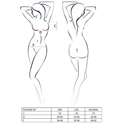 PASIÓN - CONJUNTO DE 3 PIEZAS PAULINE PARA MUJER TALLA L/XL