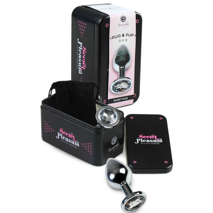 SECRETPLAY - PLUG ANAL DE ALUMINIO TRANSPARENTE 8 CM 