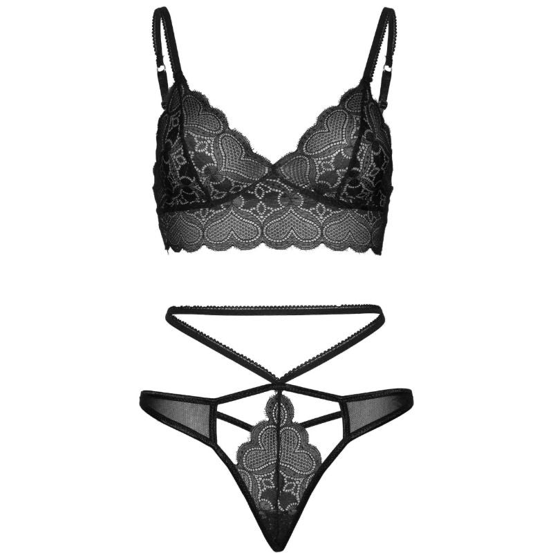 LEG AVENUE - CONJUNTO DE TANGA DE 2 PIEZAS CON CORTE DE TIRAS M/L