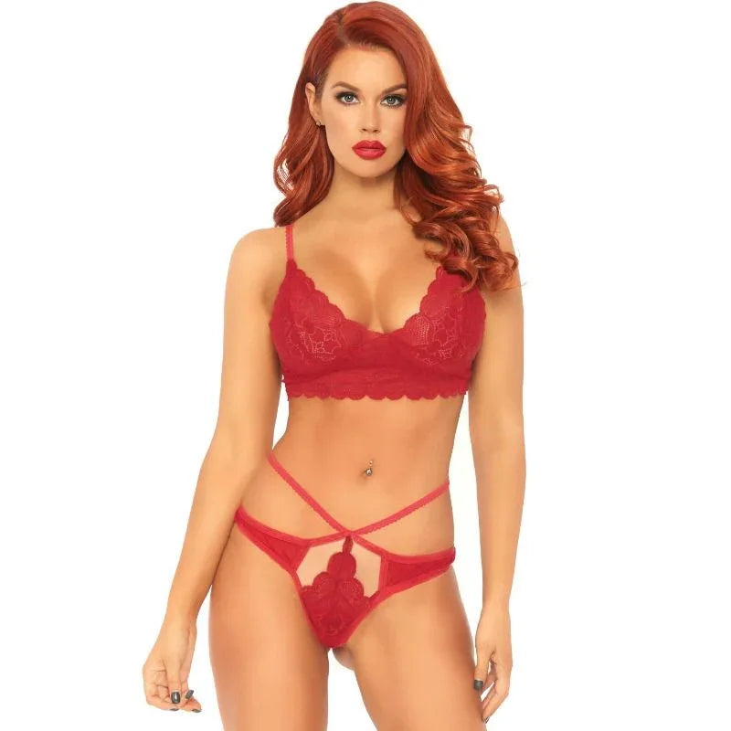 Leg Avenue – Ensemble 2 Pièces Bralette et String Dentelle M / l