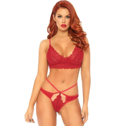 Leg Avenue – Ensemble 2 Pièces Bralette et String Dentelle M / l
