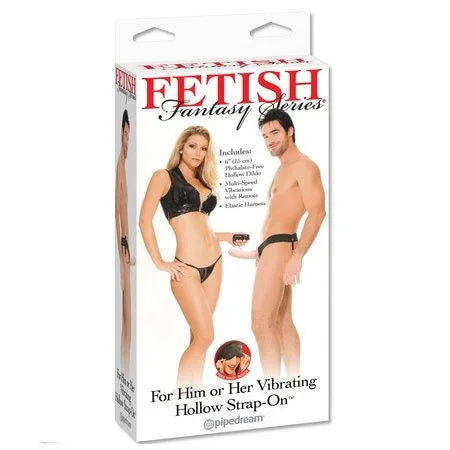 Fetish Fantasy Series – Harnais Vibrateur Creux pour Lui et Elle Naturel 14Cm
