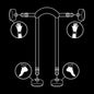 FETISH SUBMISSIVE - POSITION MAÎTRE AVEC 4 MENOTTES DOUBLÉES DE NOPRÈNE
